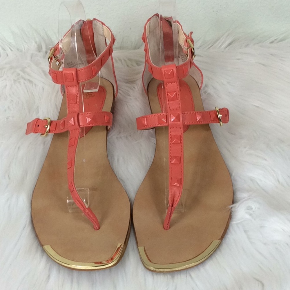 Isola coral colored studded sandals. Really nice!